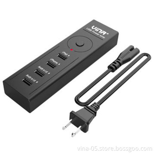 4-port USB charger with smart ports